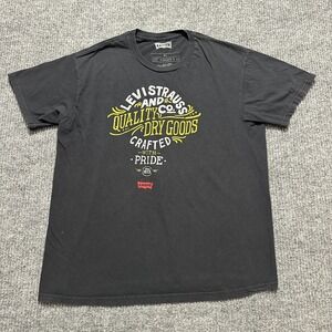 Levi's Graphic T-Shirt Mens XL Black Cotton Quality Dry Goods Short Sleeve Tee